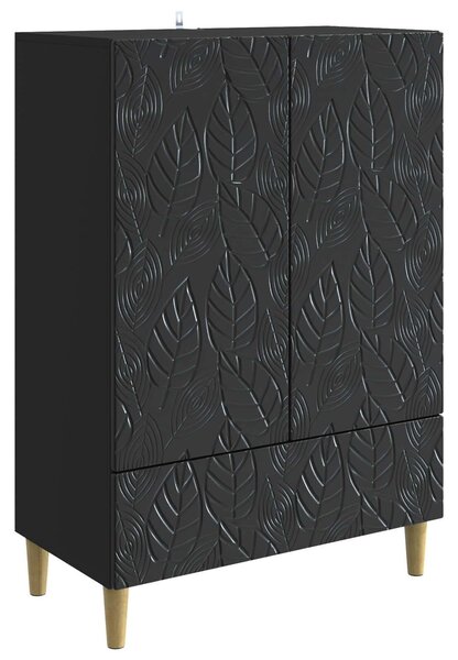 VidaXL Széf Fekete 66 x 34,5 x 95 cm Szerelt Fa