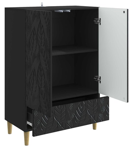 VidaXL Széf Fekete 66 x 34,5 x 95 cm Szerelt Fa