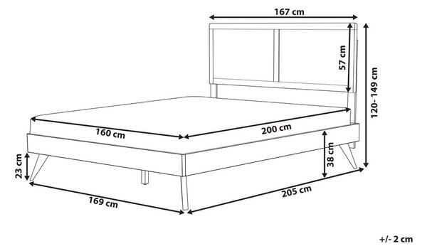 Ágy ISTRES 160 x 200 cm Sötét kőris