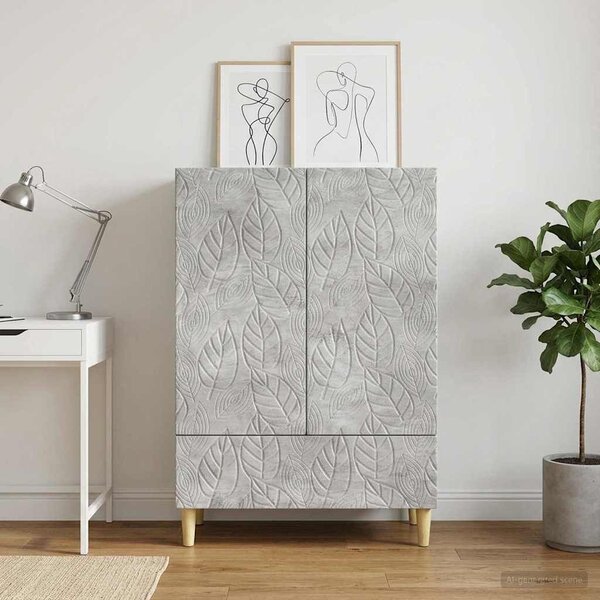 VidaXL Széf Betonszürke 66 x 34,5 x 95 cm Szerelt Fa