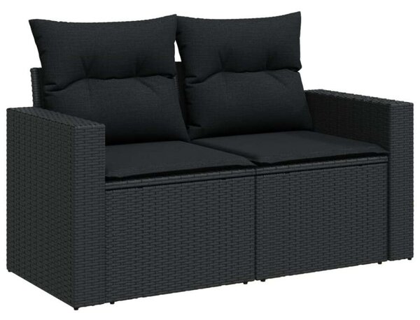 VidaXL Polyrattan Kerti Ülőgarnitúra - 8 részes - Fekete
