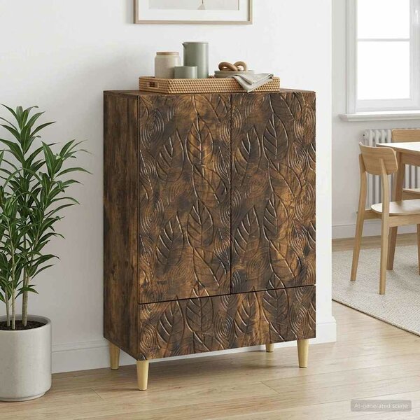 VidaXL Széf Füstös Tölgy 66 x 34,5 x 95 cm Szerelt Fa
