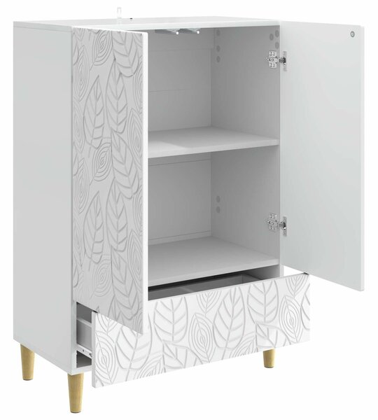 VidaXL Széf Magasfényű Fehér 66 x 34,5 x 95 cm Szerelt Fa
