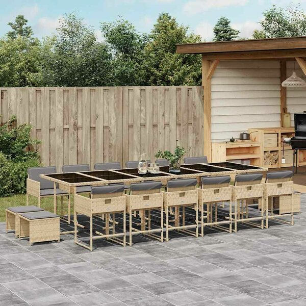 VidaXL Polyrattan Kerti Étkezőgarnitúra - 17 részes