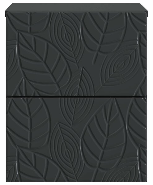 VidaXL Fali éjjeli szekrény 2 pcs Fekete 34,5 x 33 x 40 cm Szerelt Fa