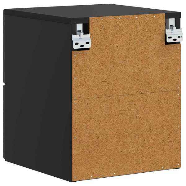 VidaXL Fali éjjeli szekrény 2 pcs Fekete 34,5 x 33 x 40 cm Szerelt Fa
