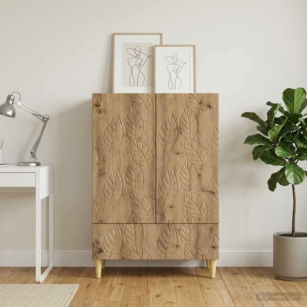 VidaXL Széf Kézműves Tölgy 66 x 34,5 x 95 cm Szerelt Fa