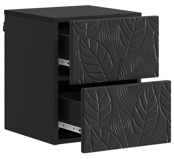 VidaXL Fali éjjeli szekrény 2 pcs Fekete 34,5 x 33 x 40 cm Szerelt Fa