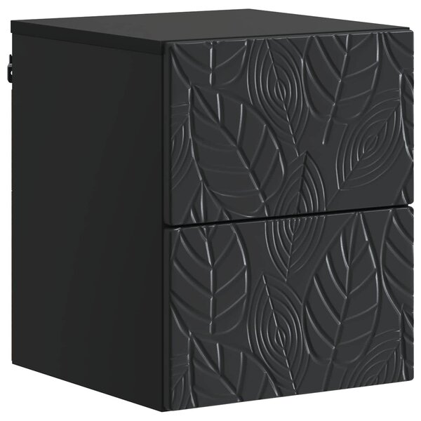 VidaXL Fali éjjeli szekrény 2 pcs Fekete 34,5 x 33 x 40 cm Szerelt Fa