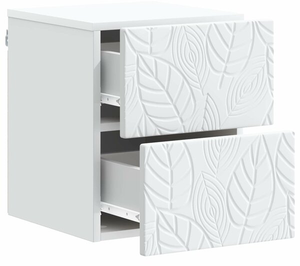 VidaXL Fali éjjeli szekrény 2 pcs Fehér 34,5 x 33 x 40 cm Szerelt Fa