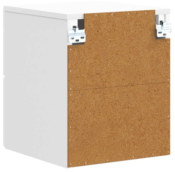 VidaXL Fali éjjeli szekrény 2 pcs Magasfényű Fehér 34,5 x 33 x 40 cm