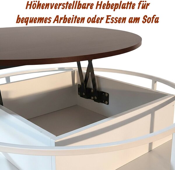 Dohányzóasztal felhajtható asztallappal és tárolóhellyel barna-fehér 10052989_8590