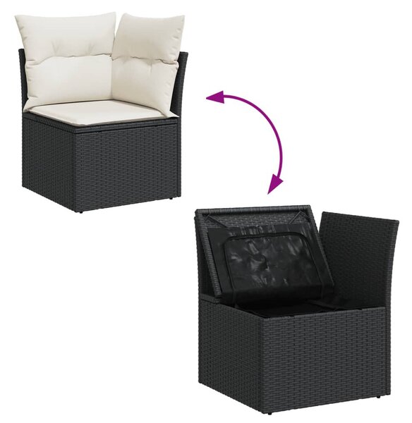 VidaXL Polyrattan Kerti Ülőgarnitúra - 12 részes - Fekete