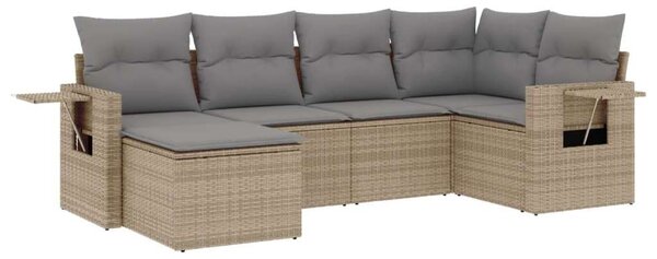 Polyrattan Kerti Ülőgarnitúra - 6 részes - Bézs