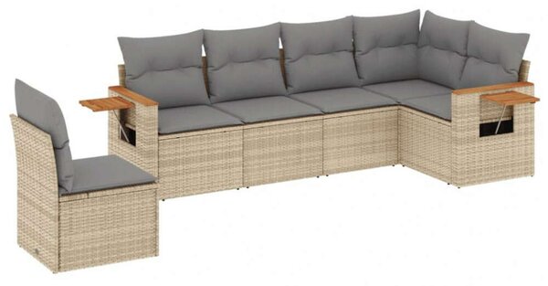 VidaXL Polyrattan Kerti Ülőgarnitúra - 6 részes - Bézs