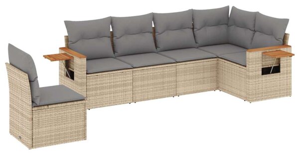 VidaXL Polyrattan Kerti Ülőgarnitúra - 6 részes - Bézs