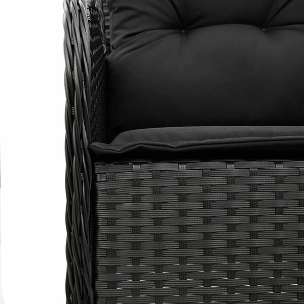 VidaXL Polyrattan Kerti Étkezőgarnitúra - 9 részes, Fekete