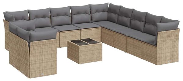 VidaXL Polyrattan Kerti Ülőgarnitúra - 12 részes - Bézs
