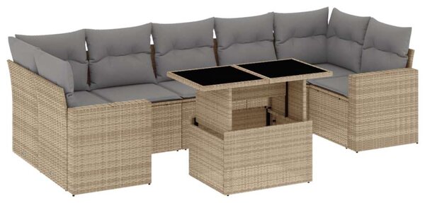 VidaXL Polyrattan Kerti Ülőgarnitúra - 8 részes - Bézs