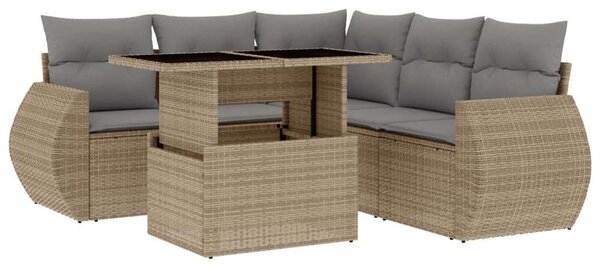 VidaXL Polyrattan Kerti Ülőgarnitúra - 6 részes - Bézs