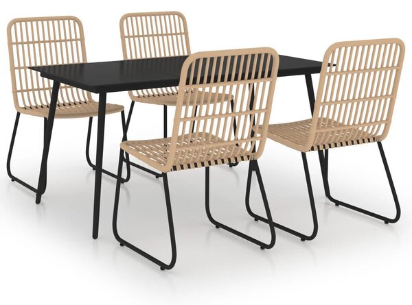 Polyrattan Kültéri Étkezőgarnitúra - 5 részes