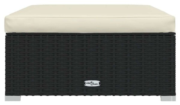 VidaXL 7 részes fekete polyrattan kerti ülőgarnitúra párnákkal