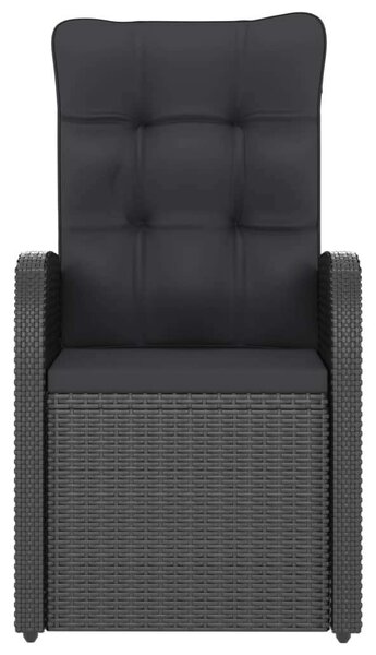 VidaXL Kültéri Étkezőgarnitúra - 7 részes - Fekete Polyrattan