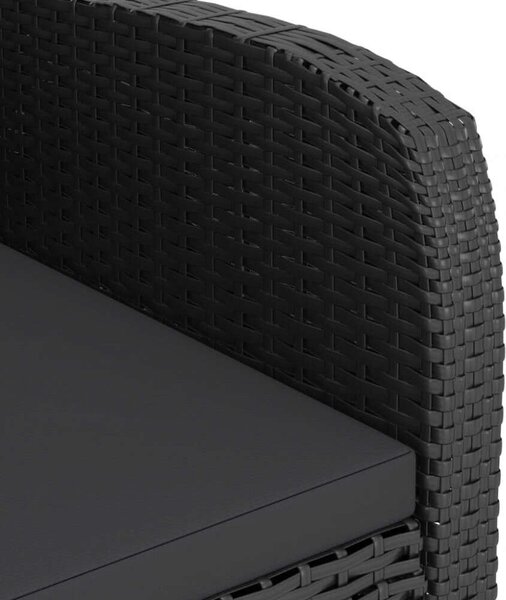 VidaXL Kültéri Étkezőgarnitúra - 7 részes - Fekete Polyrattan