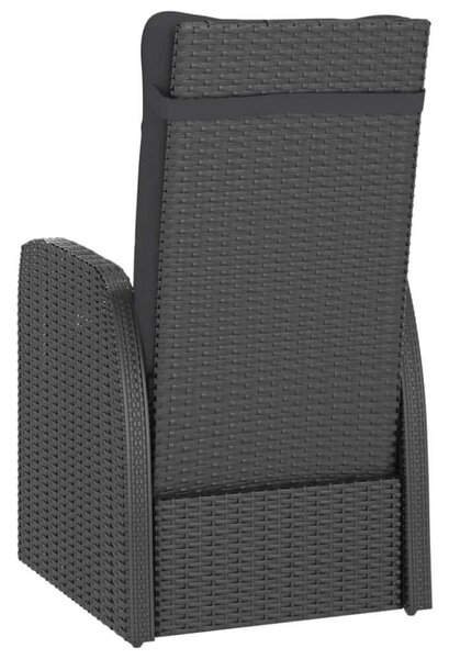 VidaXL Kültéri Étkezőgarnitúra - 7 részes - Fekete Polyrattan