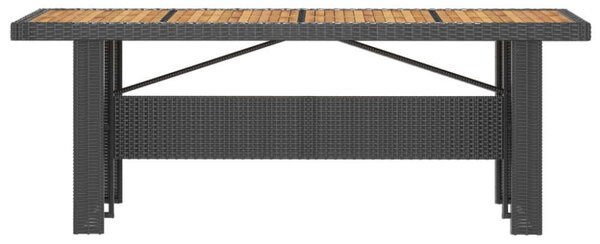 VidaXL Kültéri Étkezőgarnitúra - 7 részes - Fekete Polyrattan