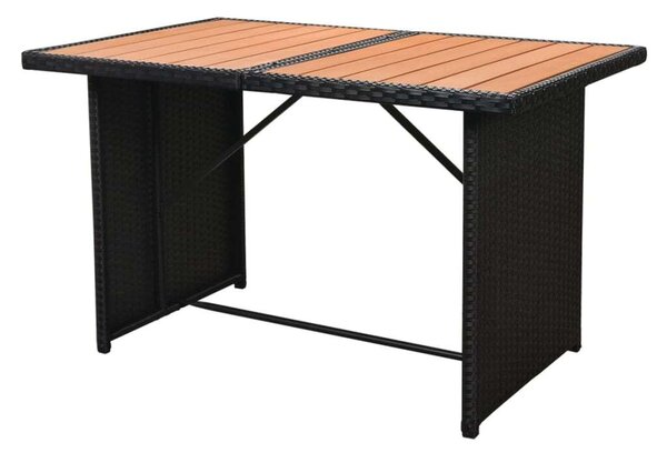 VidaXL 5-részes fekete polyrattan kerti bútorszett párnákkal