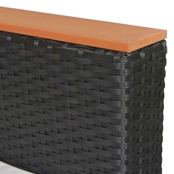 VidaXL 5-részes fekete polyrattan kerti bútorszett párnákkal