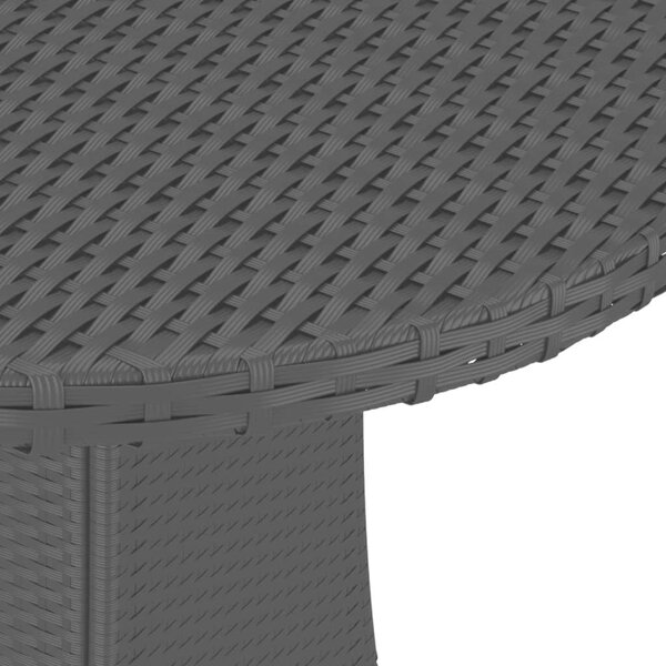 VidaXL 5 részes fekete polyrattan kerti kanapészett párnákkal
