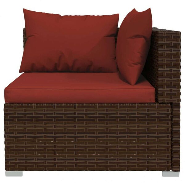 Polyrattan Kerti Ülőgarnitúra - 7 részes - Barna
