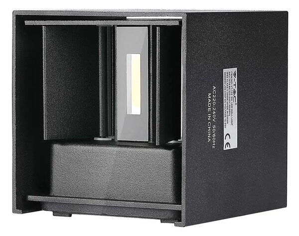 V-TAC 5W kültéri, fekete, szögletes, fali LED lámpa meleg fehér, 140 Lm/W - SKU 217078