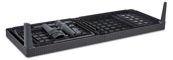 Keter ALLIBERT JAIPUR exkluzív polyrattan kerti nyugágy - grafit - 188 cm (8711245144870)