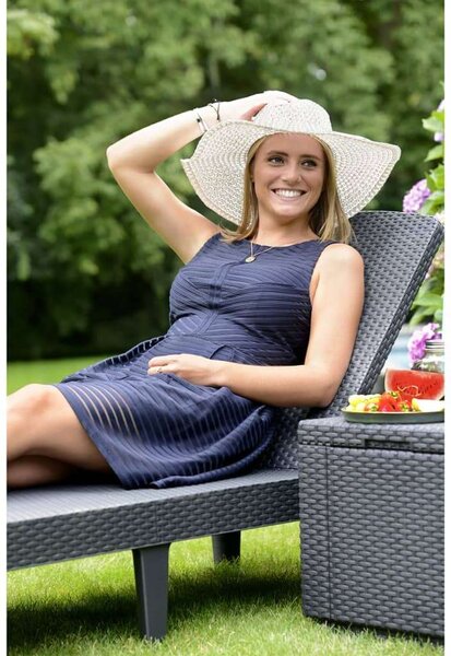 Keter ALLIBERT JAIPUR exkluzív polyrattan kerti nyugágy - grafit - 188 cm (8711245144870)