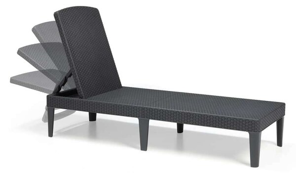 Keter ALLIBERT JAIPUR exkluzív polyrattan kerti nyugágy - grafit - 188 cm (8711245144870)