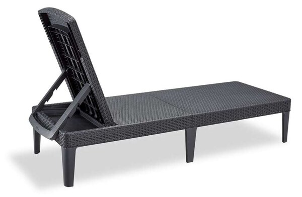 Keter ALLIBERT JAIPUR exkluzív polyrattan kerti nyugágy - grafit - 188 cm (8711245144870)