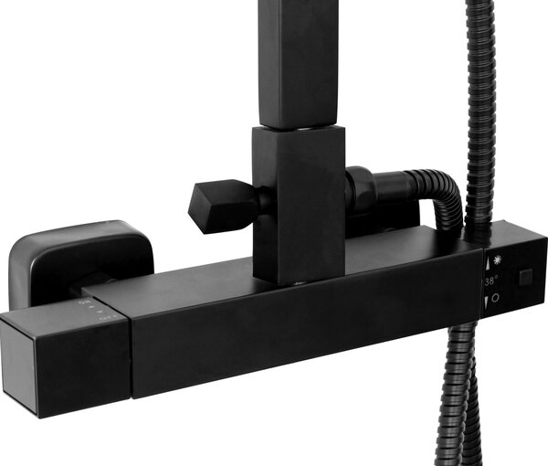 Termosztátos zuhanyszett Rea FENIX Milan black mat
