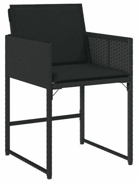 VidaXL 11 részes fekete polyrattan kerti étkezőgarnitúra párnákkal