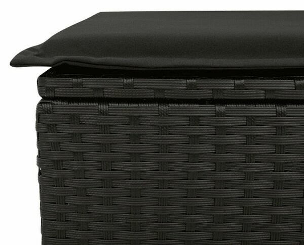 VidaXL 11 részes fekete polyrattan kerti étkezőgarnitúra párnákkal