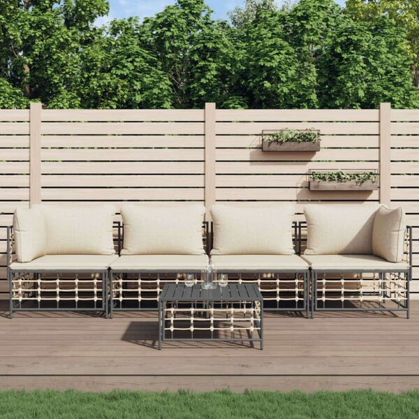 VidaXL Polyrattan Kerti Ülőgarnitúra - 5 részes