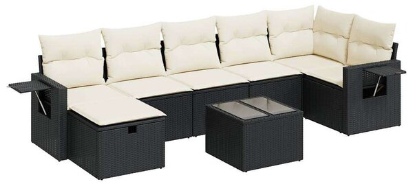 VidaXL Polyrattan Kerti Ülőgarnitúra - 8 részes - Fekete