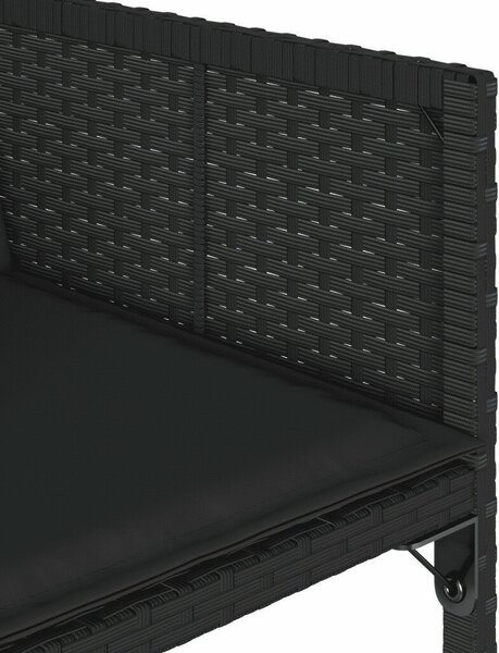 VidaXL 11 részes fekete polyrattan kerti étkezőgarnitúra párnákkal