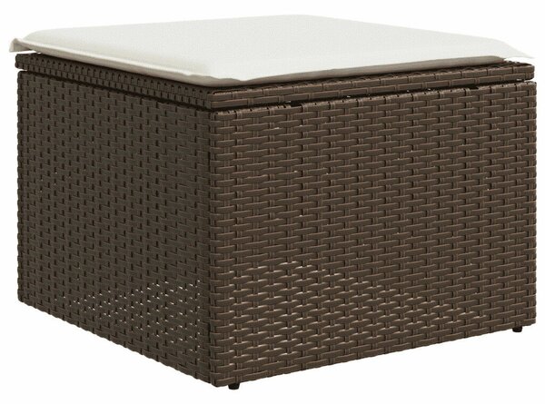 VidaXL 10 részes barna polyrattan kerti ülőgarnitúra párnákkal