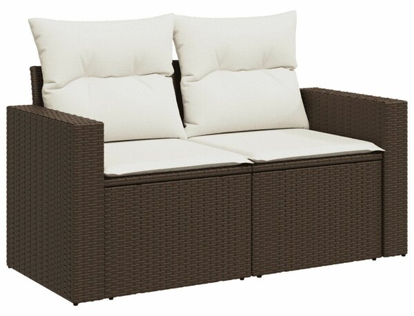 VidaXL 11 részes barna polyrattan kerti ülőgarnitúra párnákkal