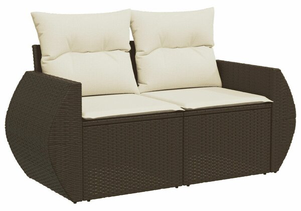 VidaXL 7 részes barna polyrattan kerti ülőgarnitúra párnákkal