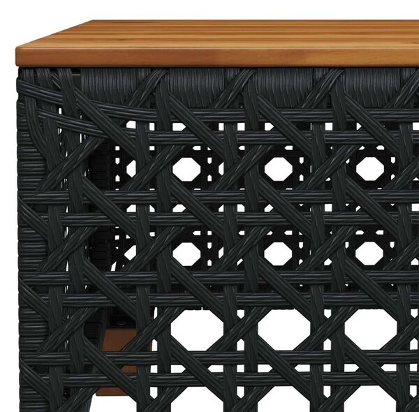 Polyrattan Kerti Ülőgarnitúra - 9 részes - Fekete