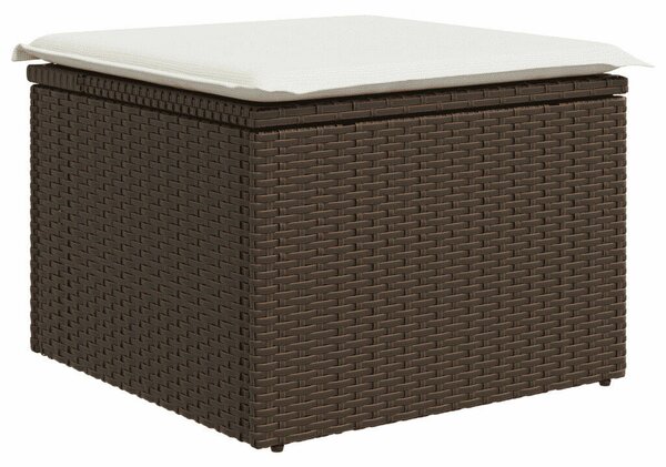 VidaXL 7 részes barna polyrattan kerti ülőgarnitúra párnákkal